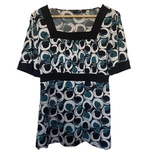 East 5th Babydoll Top Multicolor Polka Dots Whimsygoth Fairy Retro Size Medium